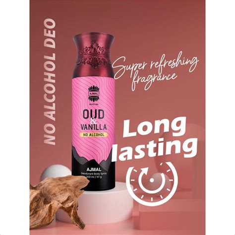 Ajmal Non-Alcoholic Oud Amber Rose Tobacco Vanilla Deodorant Body Spray ...