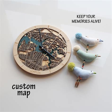 Buy Custom Wood and Epoxy Clock City Map | Resin Map Art Online in ...