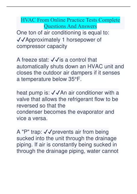 HVAC From Online Practice Tests Complete Questions And Answers - Hvac ...