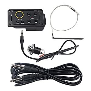 Optimuss 4-Band EQ Equalizer Acoustic Guitar Kits Preamp Piezo Pickup w ...