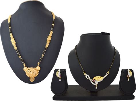 Buy r.k golden alloy mangalsutra with american diamond studded ...