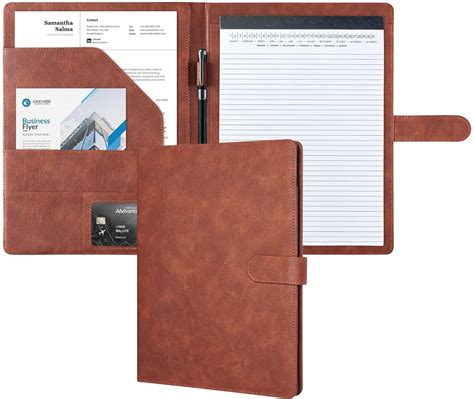 Mymazn Padfolio Portfolio Folder, Faux Leather Interview Resume Folder ...