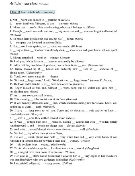 Task 1: Insert article where necessary. 1. | StudyX