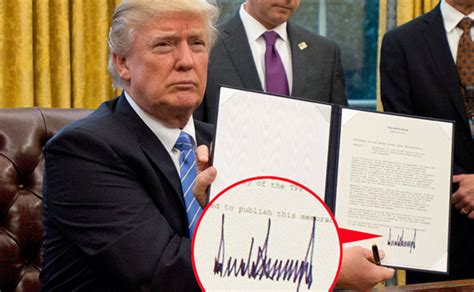 特朗普签名似“地震记录”（附美国历任总统签名）