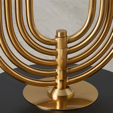 Diana Brushed Gold Metal Floor Lamp Black Metal Shade