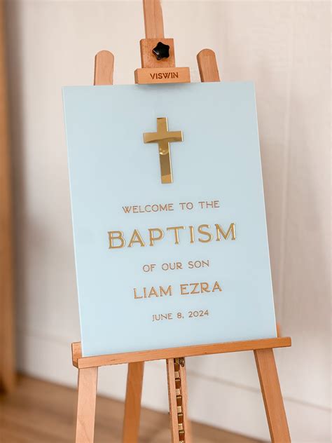 Gold foil on acrylic sign | Diy baptism sign ideas, Sign of baptism ...