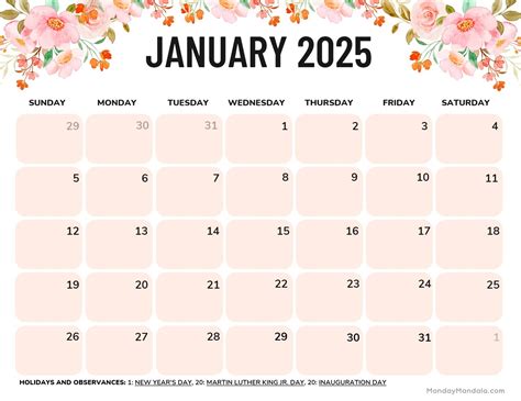 Large Print 2025 Calendar