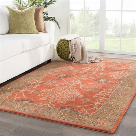 TAC-966 kasbah red and orange Hand Tufted wool Rugs - Jaipur Rugs India
