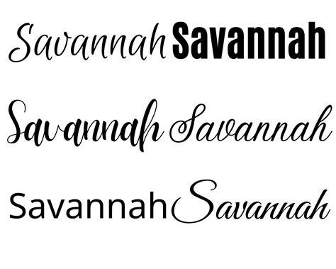 Savannah Svg Savannah Baby Name Svg Savannah Wedding Name - Etsy