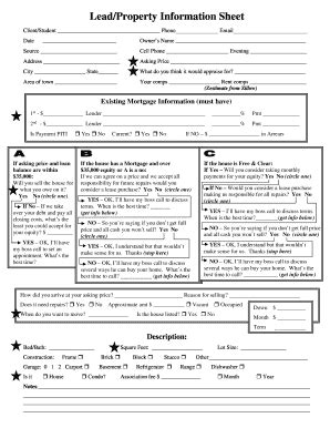 Listing Property Information Sheet | pdfFiller