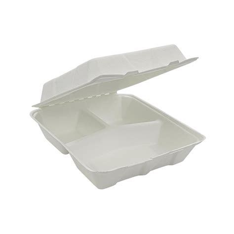 9X9 3 Compartment Clamshell Box – Ecoware