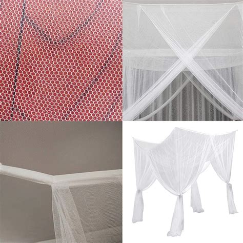 Buy Jlong 4 Corner Post Elegant Mosquito Net Bed Canopy Set, Bed Frame ...