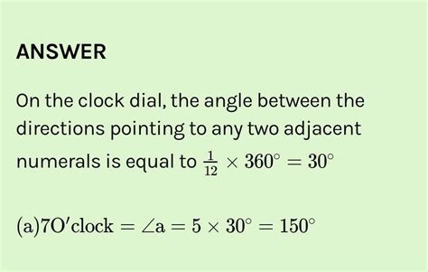 Find the angles between the hands of. 7 o clock - Brainly.in