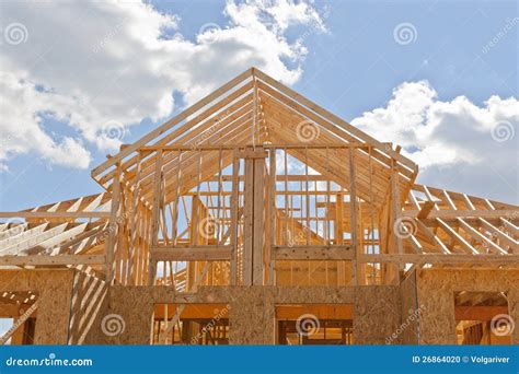 New Residential Construction Home Framing Stock Photo - Image of dream, activity: 26864020