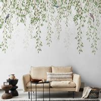 Buy Hanging Botanical Creeper with Birds, Customised Wallpaper Life n ...