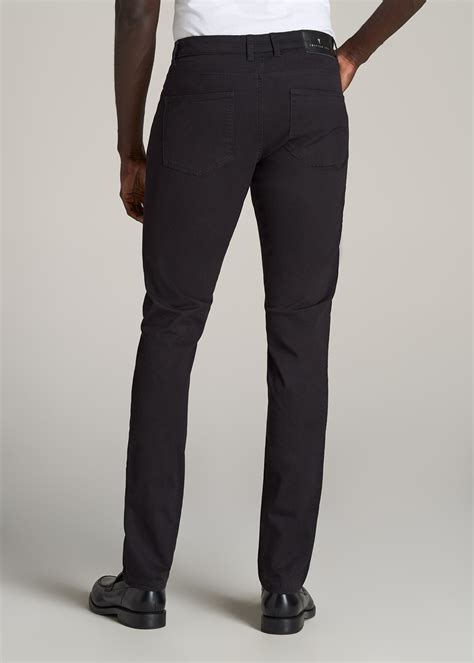 Men's Five Pocket Pants: Tall Dylan Slim Fit Black Pants – American Tall
