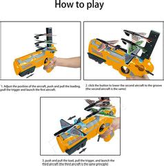 Airplane Launcher Gun Toy, Catapult Aircrafts Gun With 4 Foam Aircraft ...