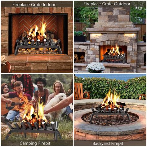Snapklik.com : Fireplace Grates 24 Inch Wide Heavy Duty Solid Steel ...