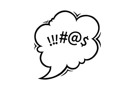 Swearing speech bubble censored with symbols. Hand drawn swear words in ...