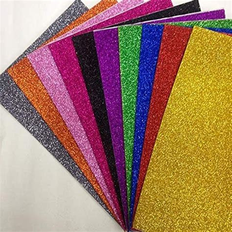 BVM GROUP A4-10 Sheet Glitter Sheets (A4 Size) Art & Craft Glitter ...
