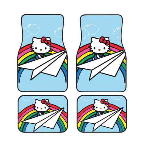 Hello Kitty Personalized Car Floor Mats Set of 4 Pieces Universal Cute ...