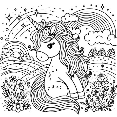 Unicorn Drawing For Coloring