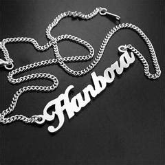 名字项链厂家 钛钢字母锁骨链 银S925时尚简约情人礼物一条起做-阿里巴巴