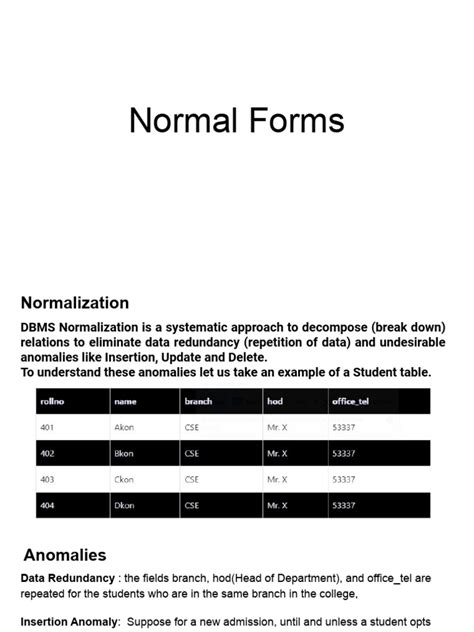 Image result for SQL Normal Forms