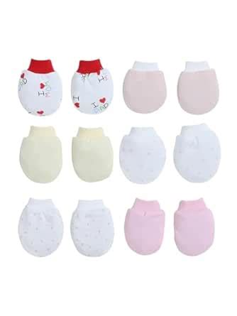 Buy Baby Eli Cotton Newborn Mittens (Ribb Wrist) Set of 6 for Baby Boys ...