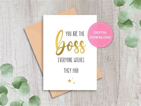 PRINTABLE Boss's Day Card | Happy Boss Day From Us | Boss Day Card ...