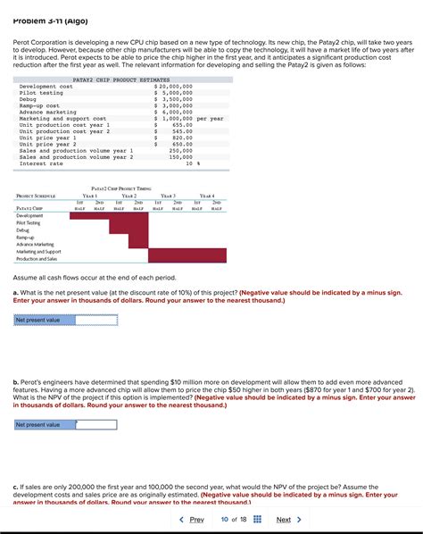 Solved Perot Corporation is developing a new CPU chip based | Chegg.com