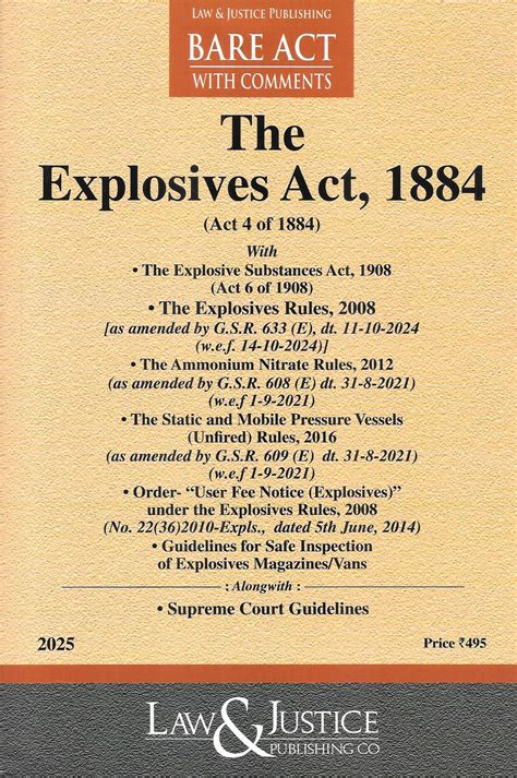 The Explosives Act, 1884 – M&J Services - The Eclectic Law Bookstore