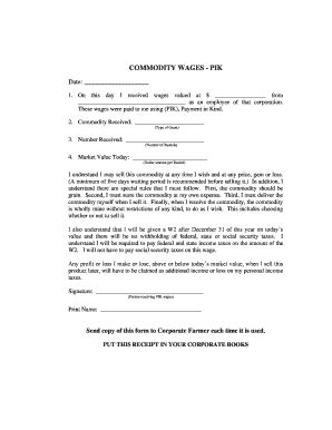 Corporate Farmer Commodity Wages - PIK 2017-2026 - Fill and Sign ...