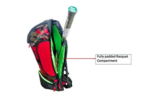 HeadTurners Pro Badminton Backpack Kitbag with Shoe Pocket (Red Camo ...
