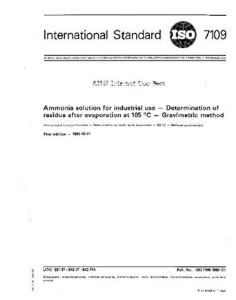 ISO 7109:1985, Ammonia solution for industrial use - Determination of ...