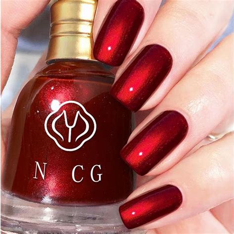 Amazon.com : COSMOO Wine Red Glitter Nail Polish, 12ml Wine Red Quick ...