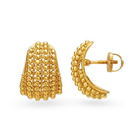 Breathtaking Rawa Work Gold Stud Earrings