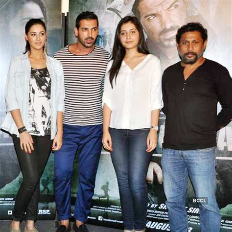 John Abraham and Nargis Fakhri pose at the first look unveiling of the ...