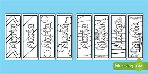 Maria Name Simple Colouring Bookmarks