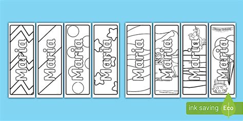 Maria Name Simple Colouring Bookmarks