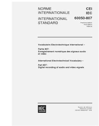 IEC 60050-807 Ed. 1.0 b:1998, International Electrotechnical Vocabulary ...