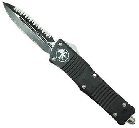 Microtech 142-3 Combat Troodon D/E OTF Auto Knife, Full Serrated Black ...