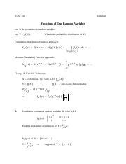 Image result for Function of One Random Variable