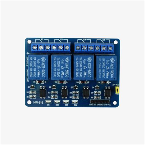Buy 5V/3.3V 10A Four Channel Relay Module Online – QuartzComponents