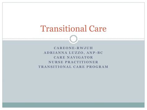 Image result for Transitional Care Word