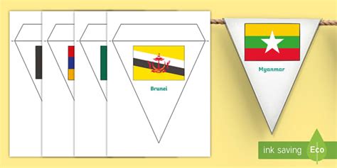 Flags of Asia Display Bunting - Flags of the World Bunting