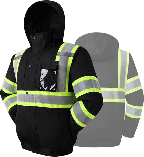 Amazon.com: ASIPHITU Reflective Jacket for Men High Visibility Winter ...