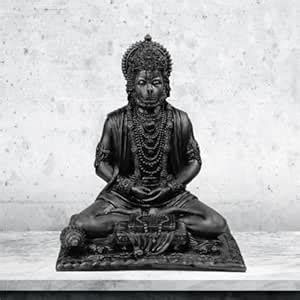 Buy SSS SCULPTURE®️ Meditating Lord Hanuman Black Idol Bahubali Hanuman ...