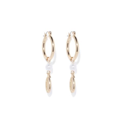 Buy Forever New Alana Shell Pearl Drop Hoop Earring Online