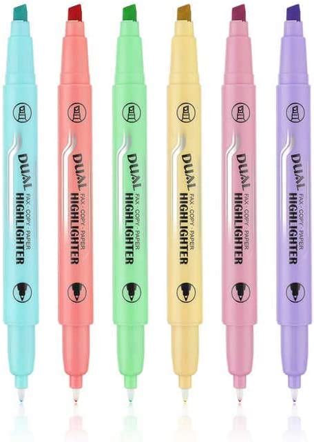 Gxin Pastel Highlighter Aesthetic Highlighters, 6 Pcs Dual Tip, Bible ...